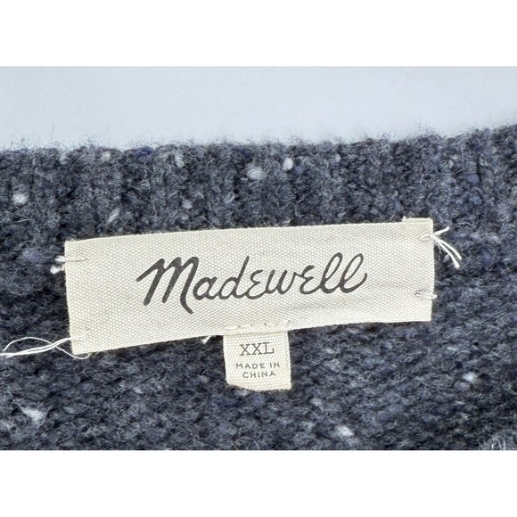 Madewell XXL Gray Wool Blend Crew Neck Long Sleeve Knit Sweater - Picture 2 of 11